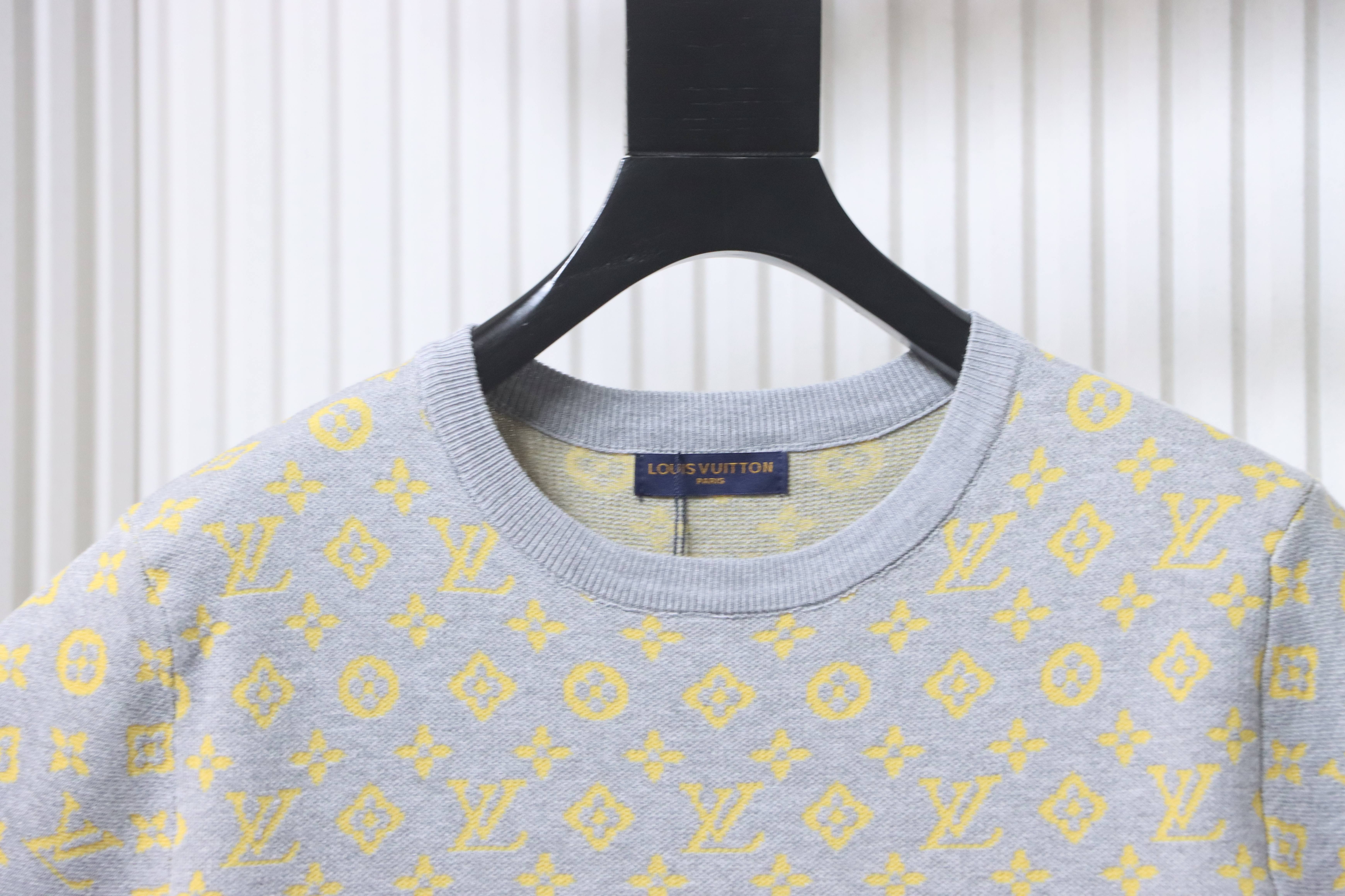 LOUIS VUITTON Allover Print Monogram Jacquard Monogram Short Sleeve T-Shirt