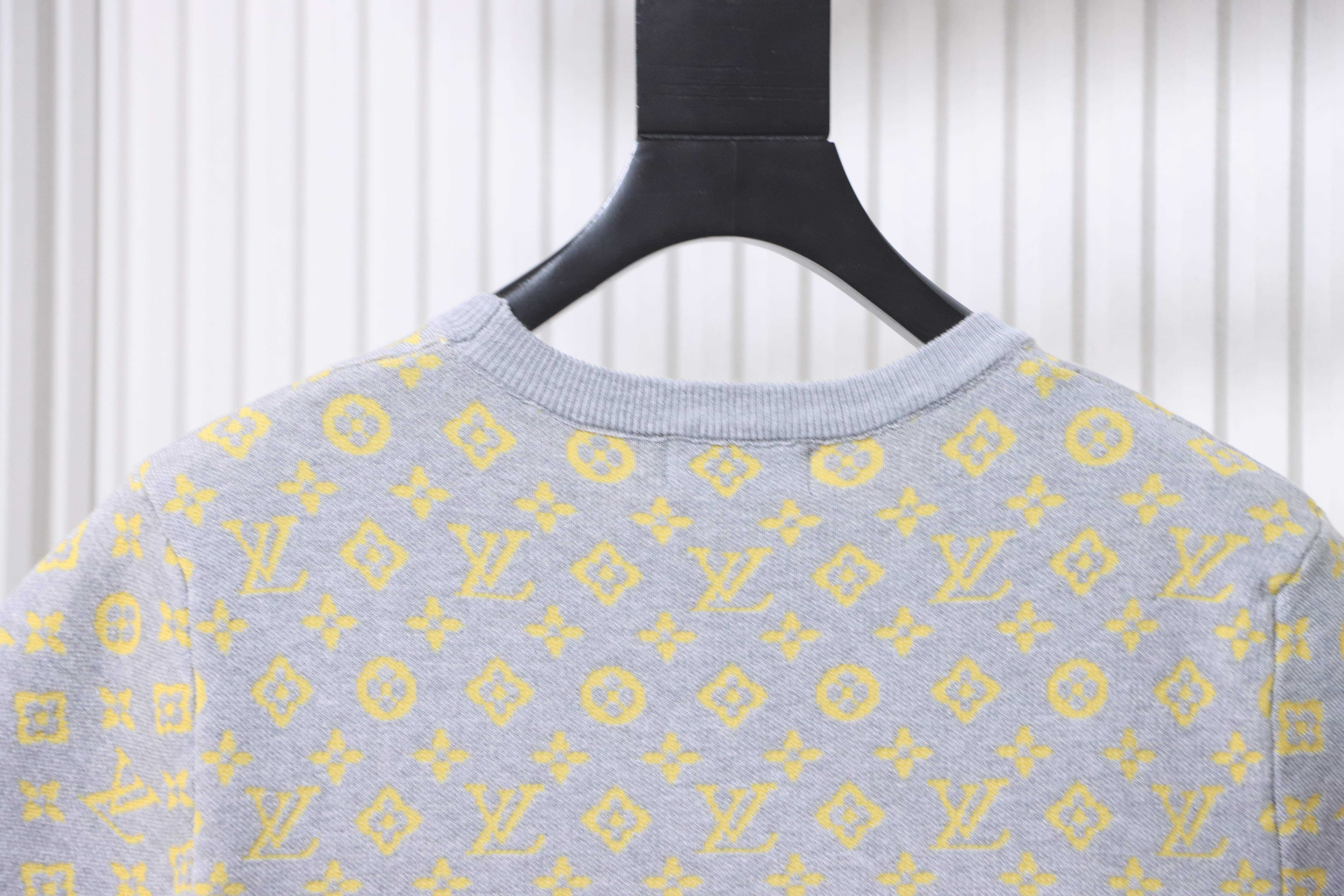 LOUIS VUITTON Allover Print Monogram Jacquard Monogram Short Sleeve T-Shirt