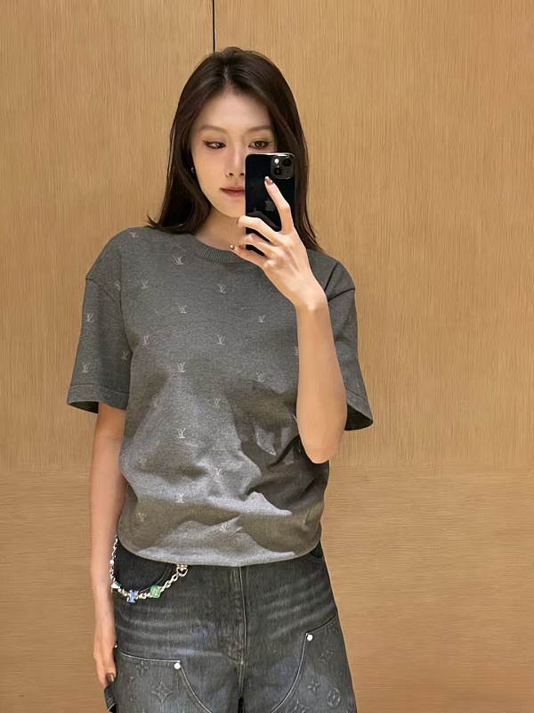 LOUIS VUITTON Allover Print Monogram Logo Short Sleeve T-Shirt