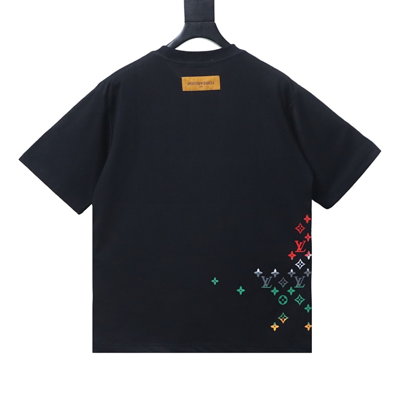 LOUIS VUITTON Allover Print Monogram Print Gradient Black White Short Sleeve T-Shirt
