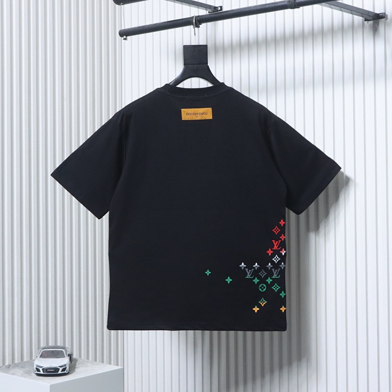 LOUIS VUITTON Allover Print Monogram Print Gradient Black White Short Sleeve T-Shirt