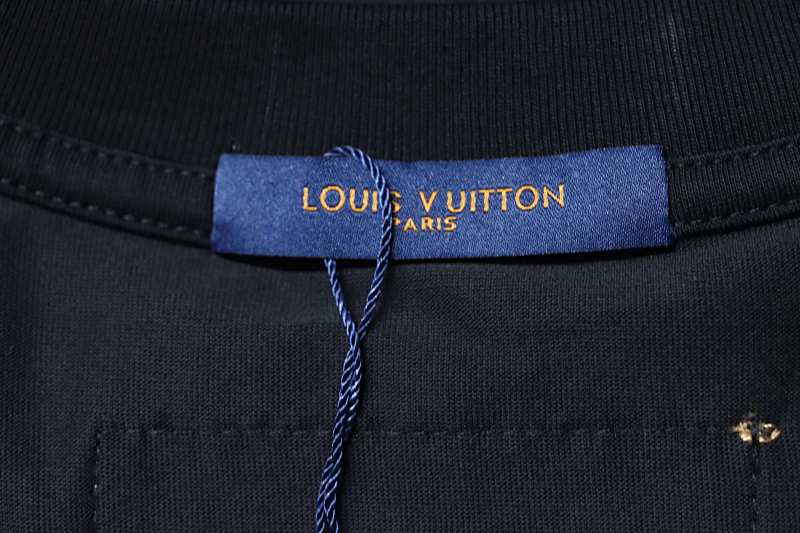 LOUIS VUITTON Allover Print Monogram Print Gradient Black White Short Sleeve T-Shirt