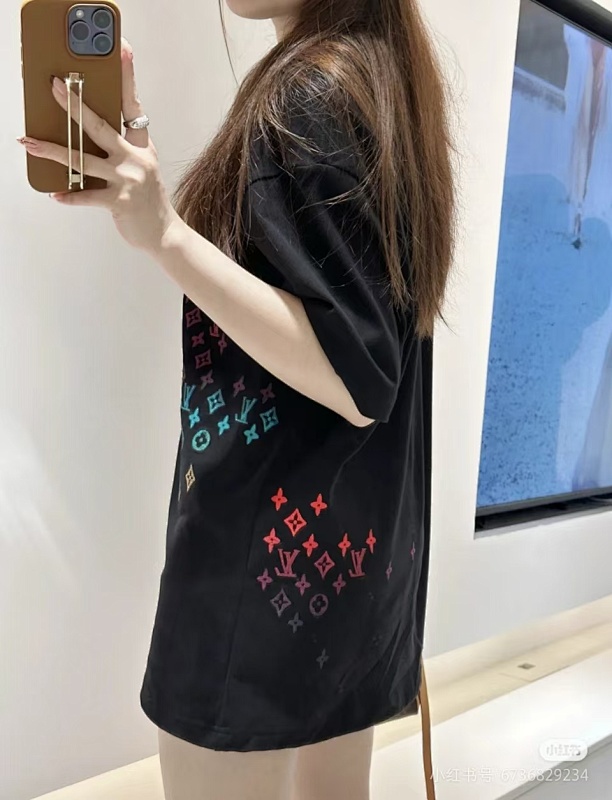 LOUIS VUITTON Allover Print Monogram Print Gradient Black White Short Sleeve T-Shirt