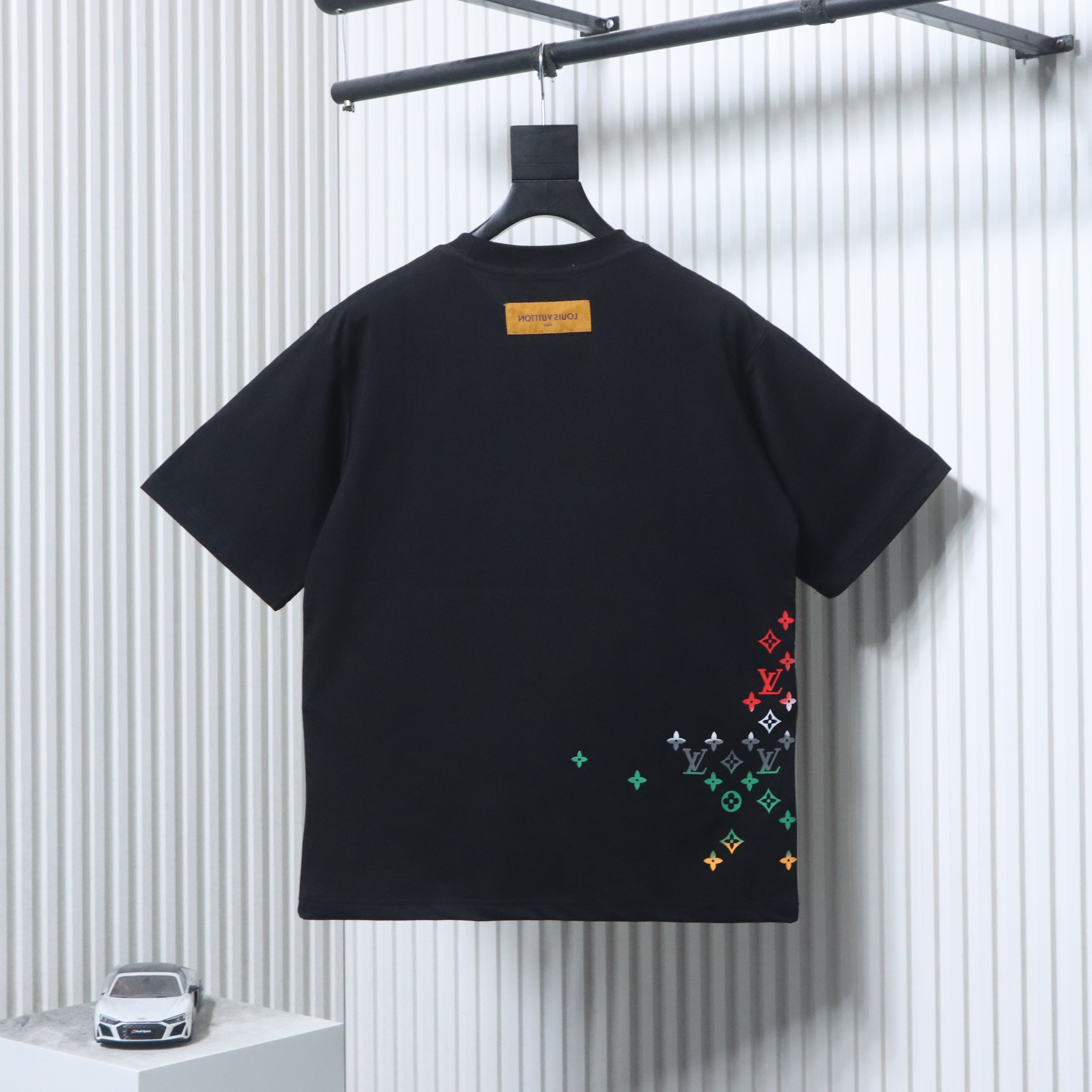 LOUIS VUITTON Allover Print Monogram Print Gradient Black White Short Sleeve T-Shirt