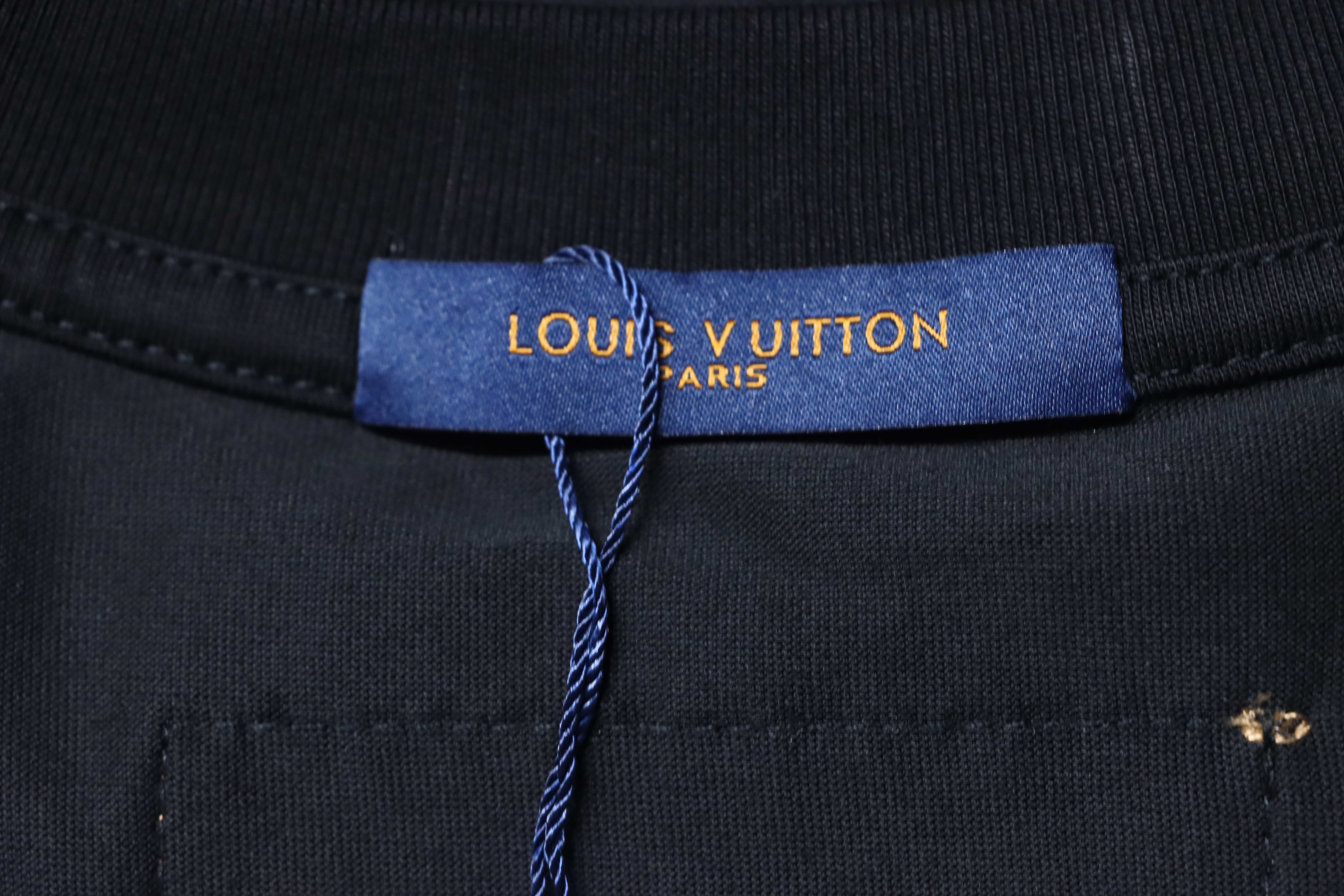 LOUIS VUITTON Allover Print Monogram Print Gradient Black White Short Sleeve T-Shirt