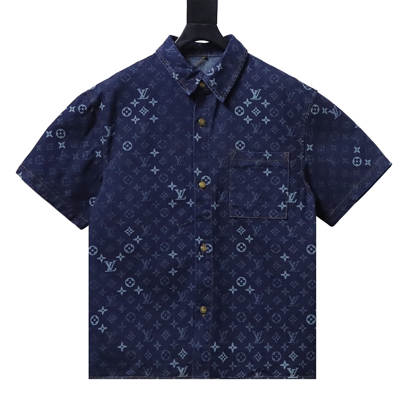 LOUIS VUITTON Allover Print Monogram Short Sleeve Shirt