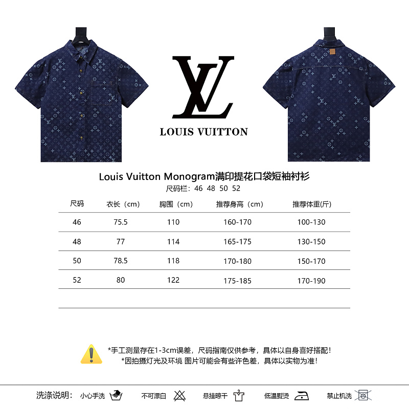 LOUIS VUITTON Allover Print Monogram Short Sleeve Shirt