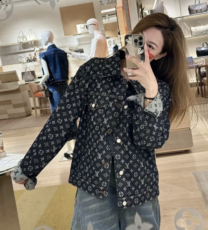 LOUIS VUITTON Allover Print Set Denim Jacket