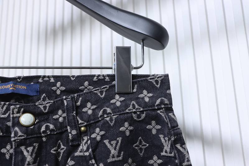 LOUIS VUITTON Allover Print Set Denim Short Sleeve T-Shirt