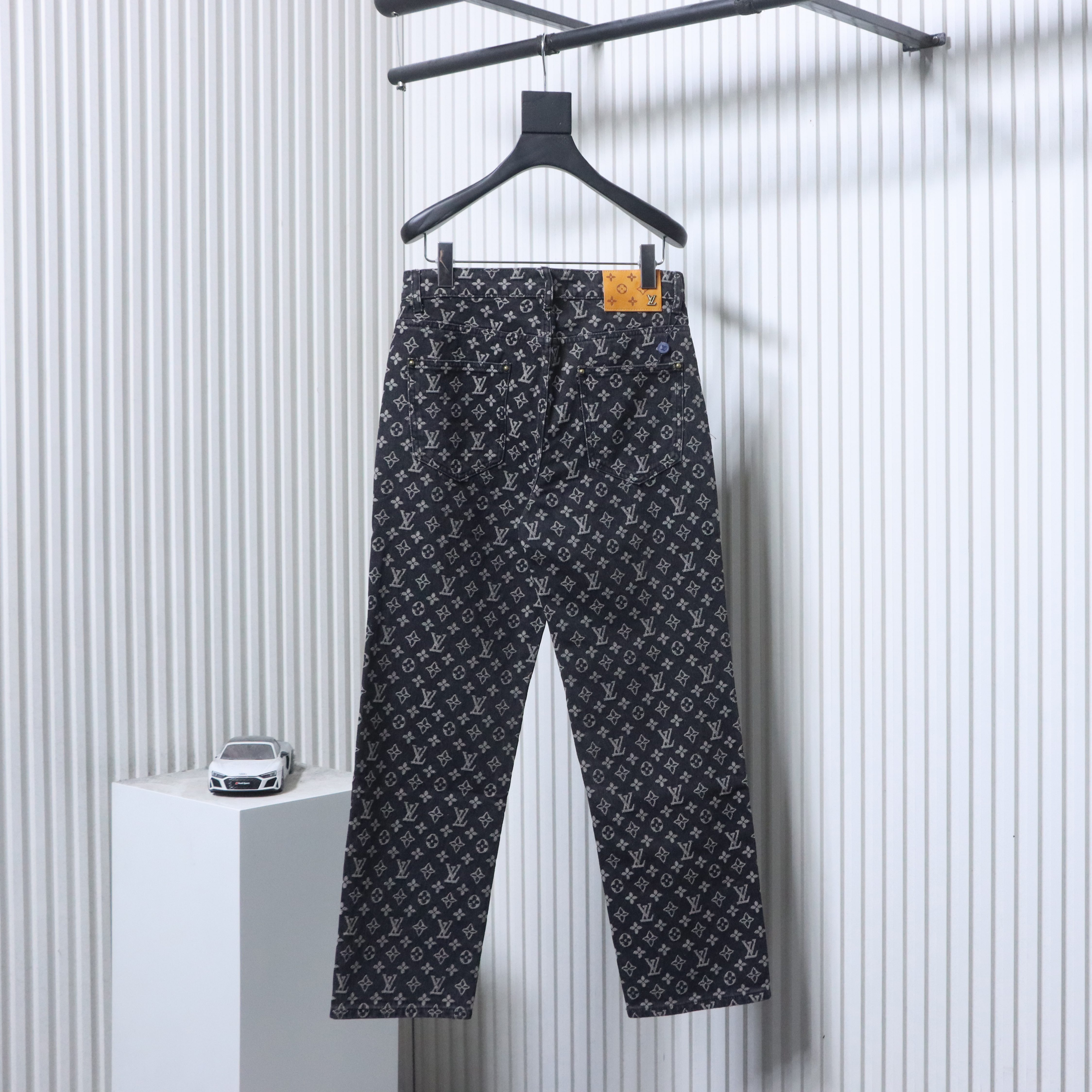 LOUIS VUITTON Allover Print Set Denim Short Sleeve T-Shirt