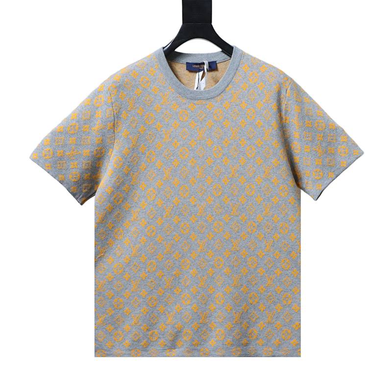 LOUIS VUITTON Allover Print Tonal Pattern Short Sleeve T-Shirt Style 1