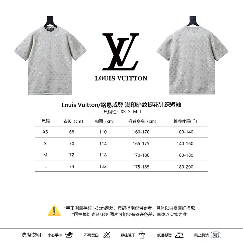 LOUIS VUITTON Allover Print Tonal Pattern Short Sleeve T-Shirt Style 2