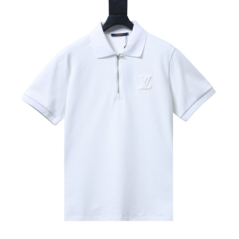 LOUIS VUITTON Black White Short Sleeve Polo Shirt