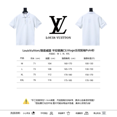LOUIS VUITTON Black White Short Sleeve Polo Shirt 02