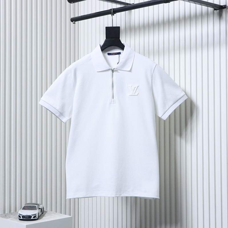 LOUIS VUITTON Black White Short Sleeve Polo Shirt