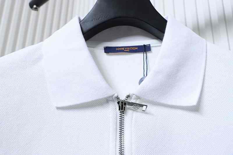 LOUIS VUITTON Black White Short Sleeve Polo Shirt