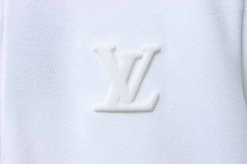 LOUIS VUITTON Black White Short Sleeve Polo Shirt