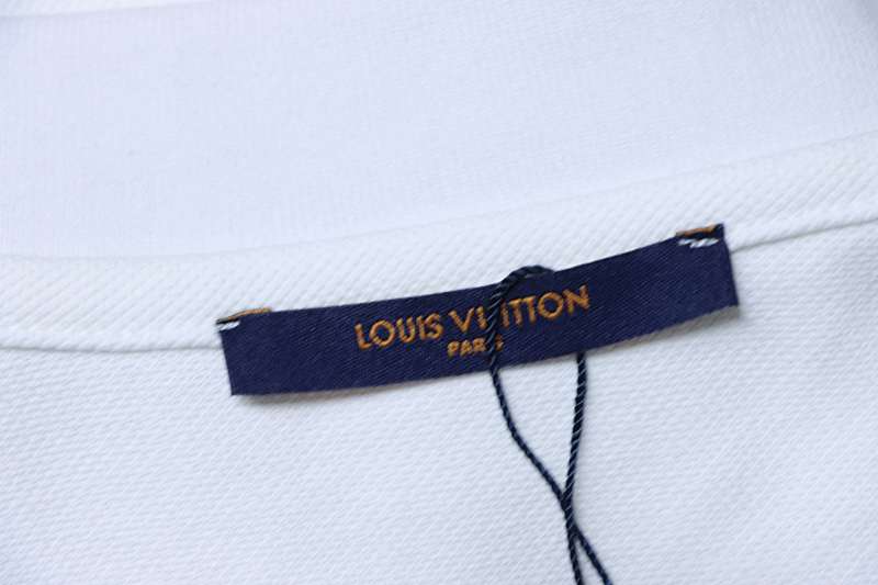 LOUIS VUITTON Black White Short Sleeve Polo Shirt