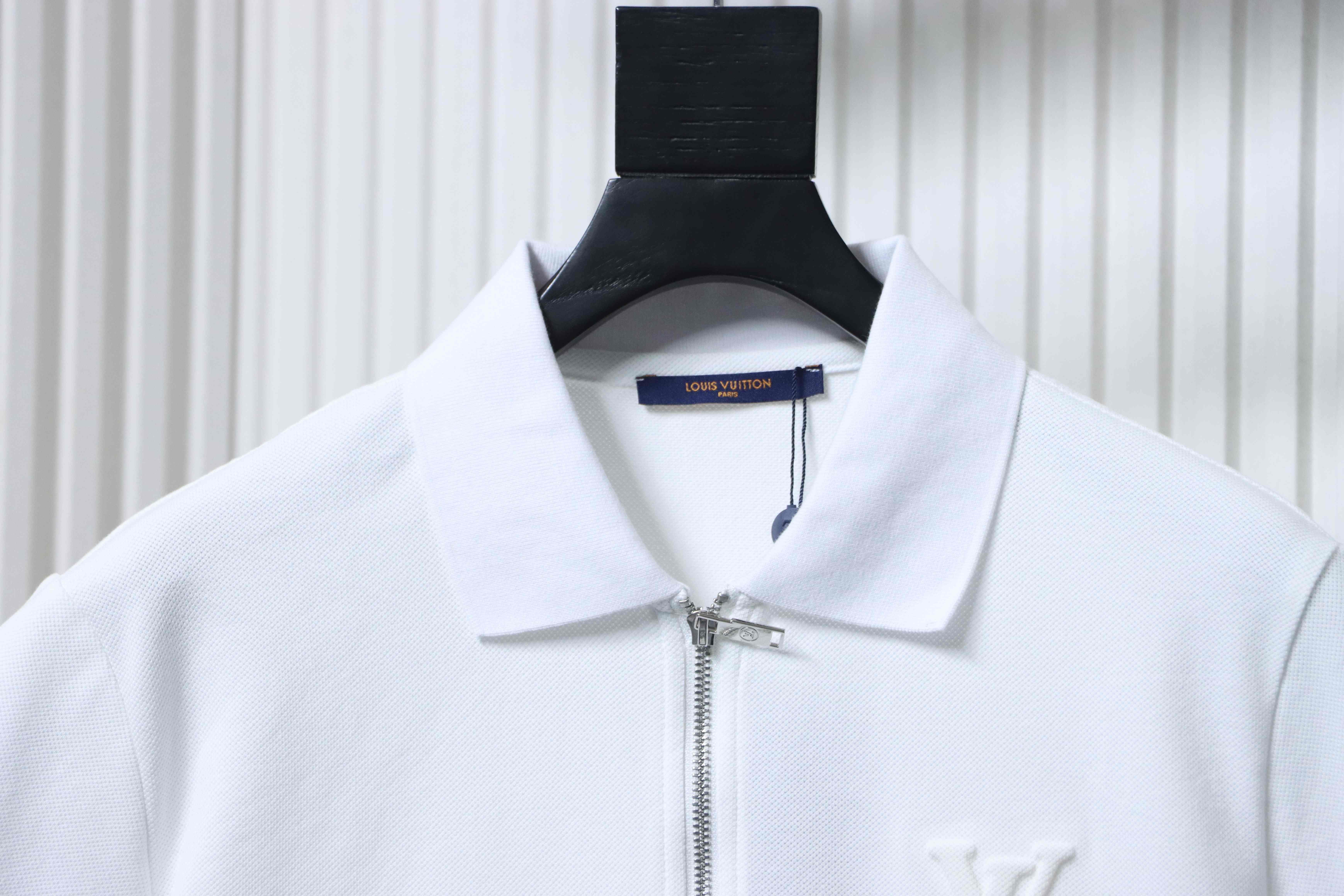 LOUIS VUITTON Black White Short Sleeve Polo Shirt