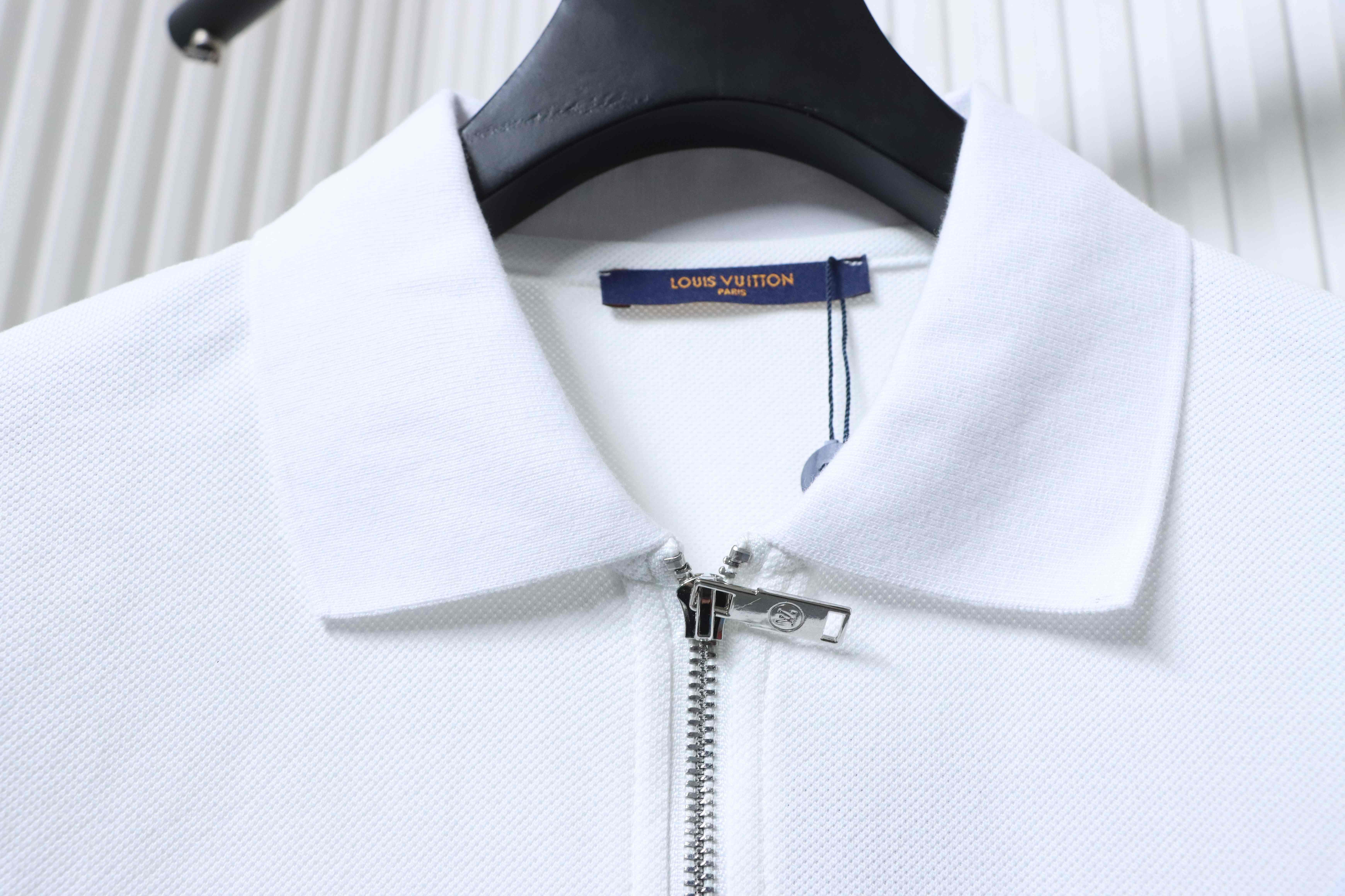 LOUIS VUITTON Black White Short Sleeve Polo Shirt