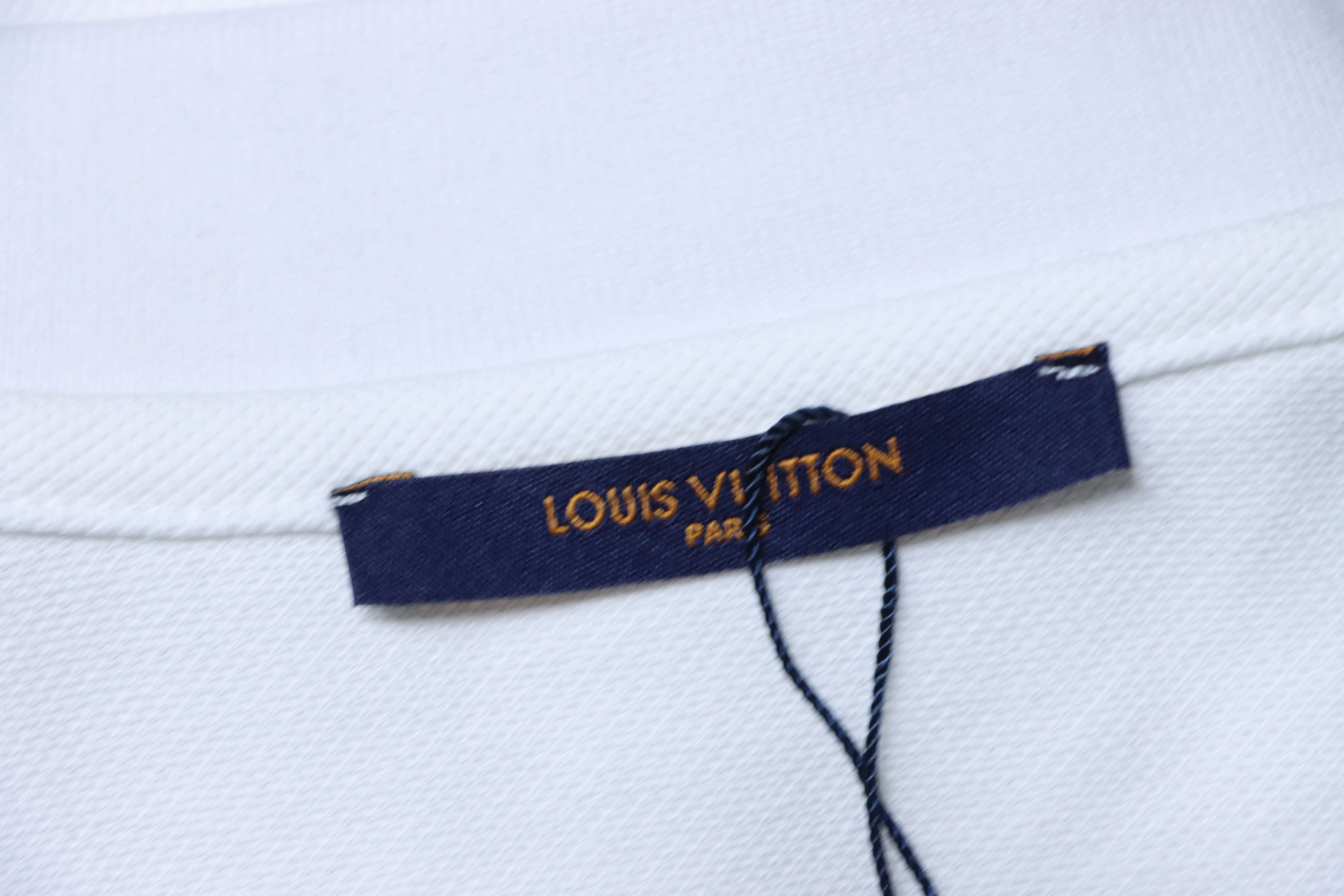 LOUIS VUITTON Black White Short Sleeve Polo Shirt