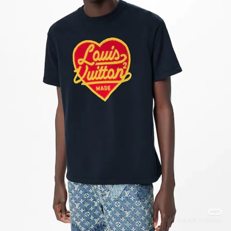 LOUIS VUITTON Black White Short Sleeve T-Shirt