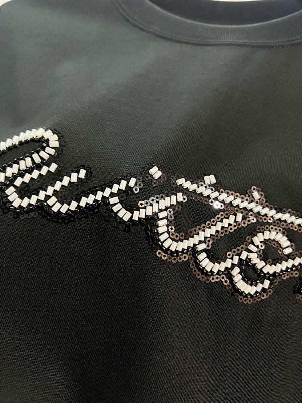 LOUIS VUITTON Black White Short Sleeve T-Shirt Style 2