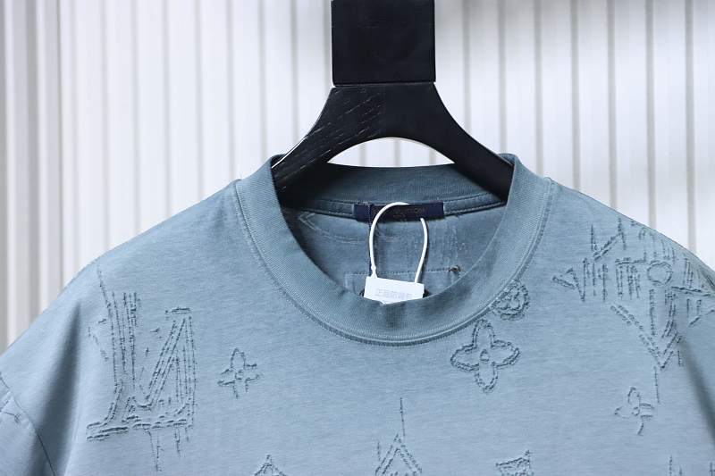 LOUIS VUITTON Burnout Monogram Burnout Washed Vintage Black Dark Gray Short Sleeve T-Shirt