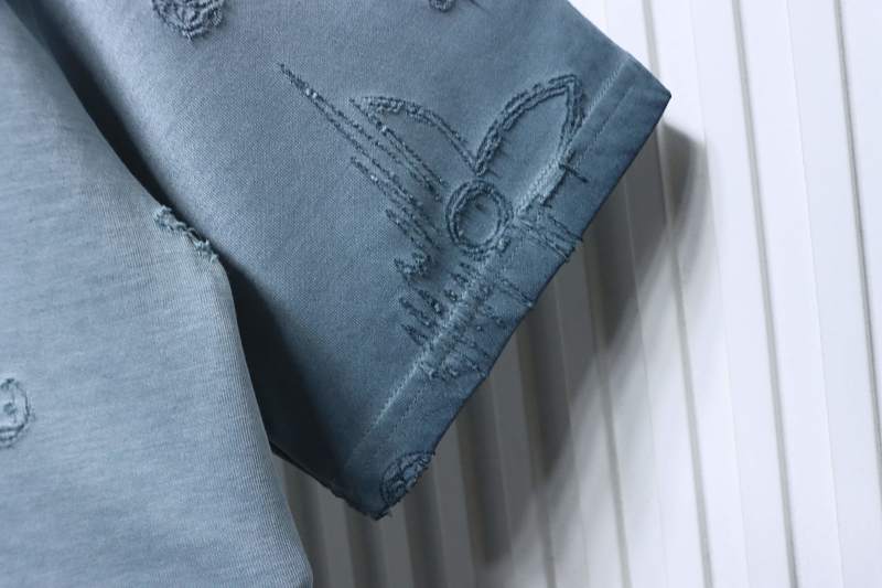 LOUIS VUITTON Burnout Monogram Burnout Washed Vintage Black Dark Gray Short Sleeve T-Shirt