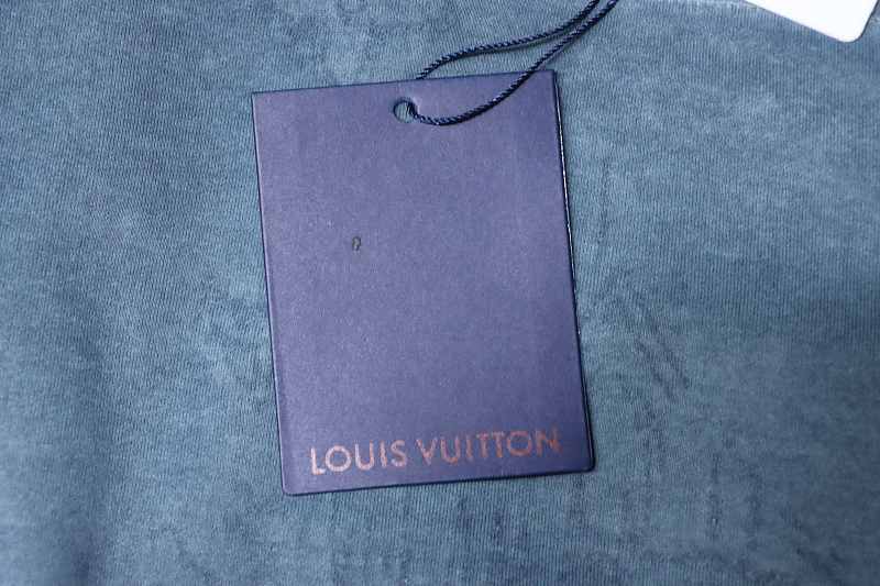 LOUIS VUITTON Burnout Monogram Burnout Washed Vintage Black Dark Gray Short Sleeve T-Shirt