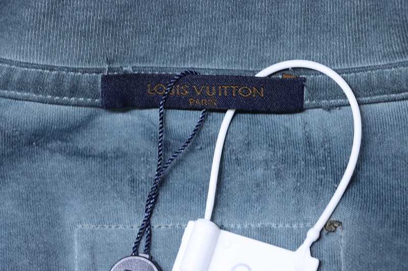 LOUIS VUITTON Burnout Monogram Burnout Washed Vintage Black Dark Gray Short Sleeve T-Shirt