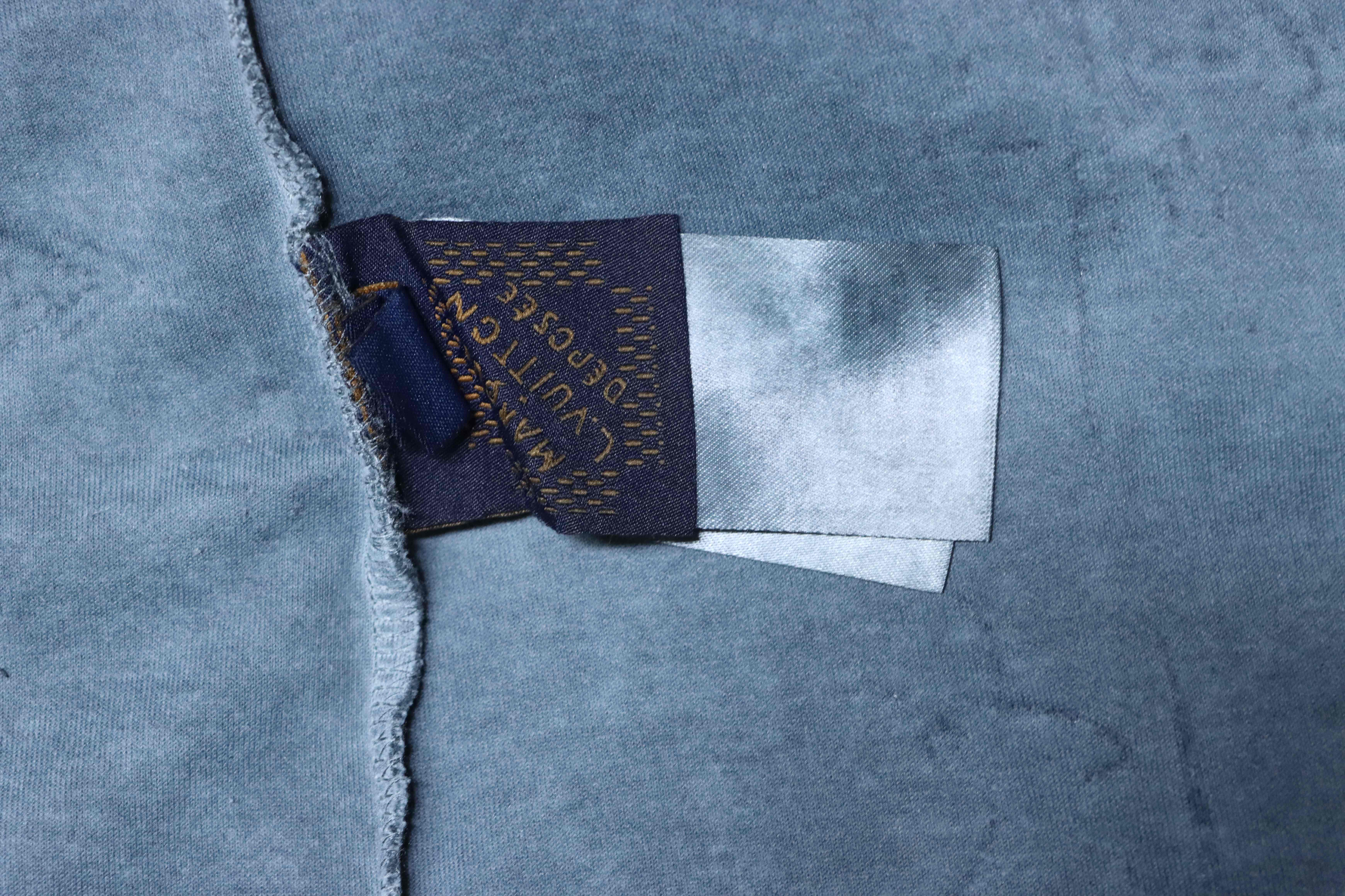 LOUIS VUITTON Burnout Monogram Burnout Washed Vintage Black Dark Gray Short Sleeve T-Shirt
