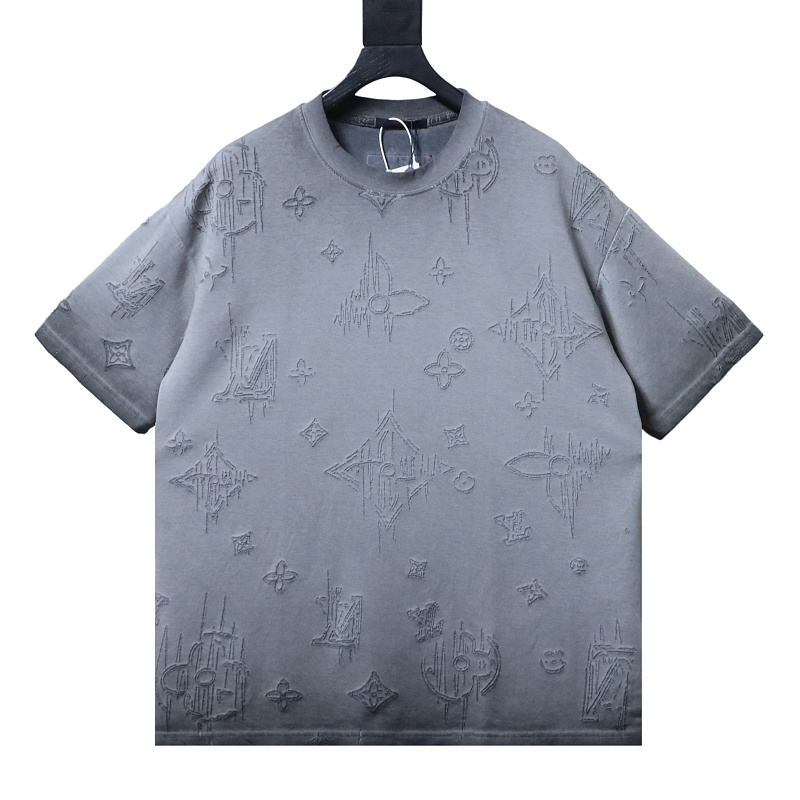 LOUIS VUITTON Burnout Monogram Burnout Washed Vintage Dark Gray Gray Short Sleeve T-Shirt