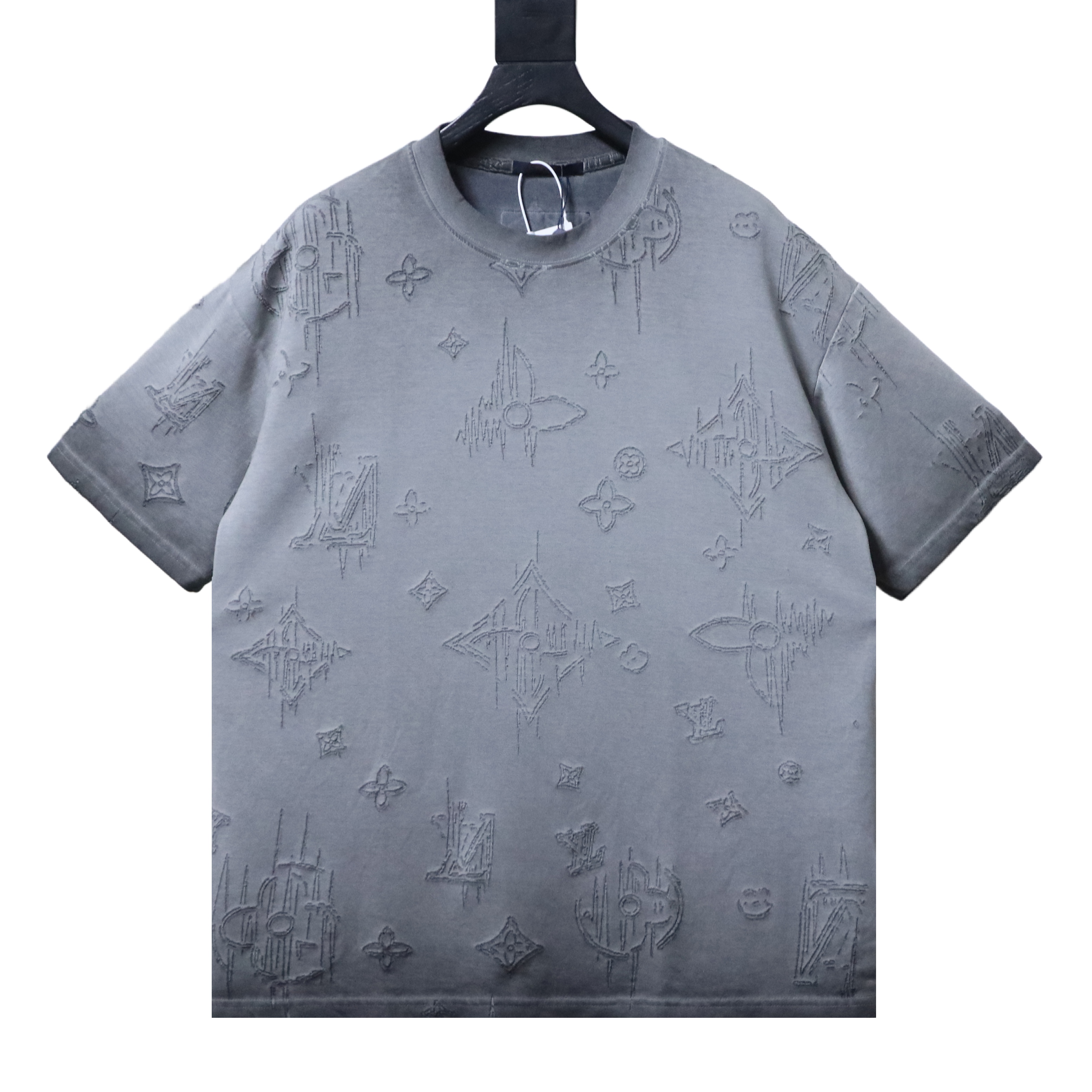 LOUIS VUITTON Burnout Monogram Burnout Washed Vintage Dark Gray Gray Short Sleeve T-Shirt