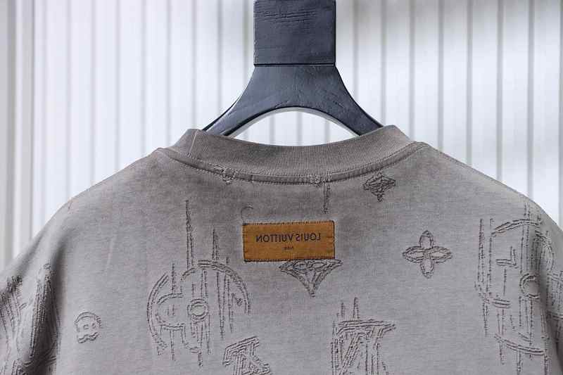 LOUIS VUITTON Burnout Monogram Burnout Washed Vintage Dark Gray Light Gray Short Sleeve T-Shirt