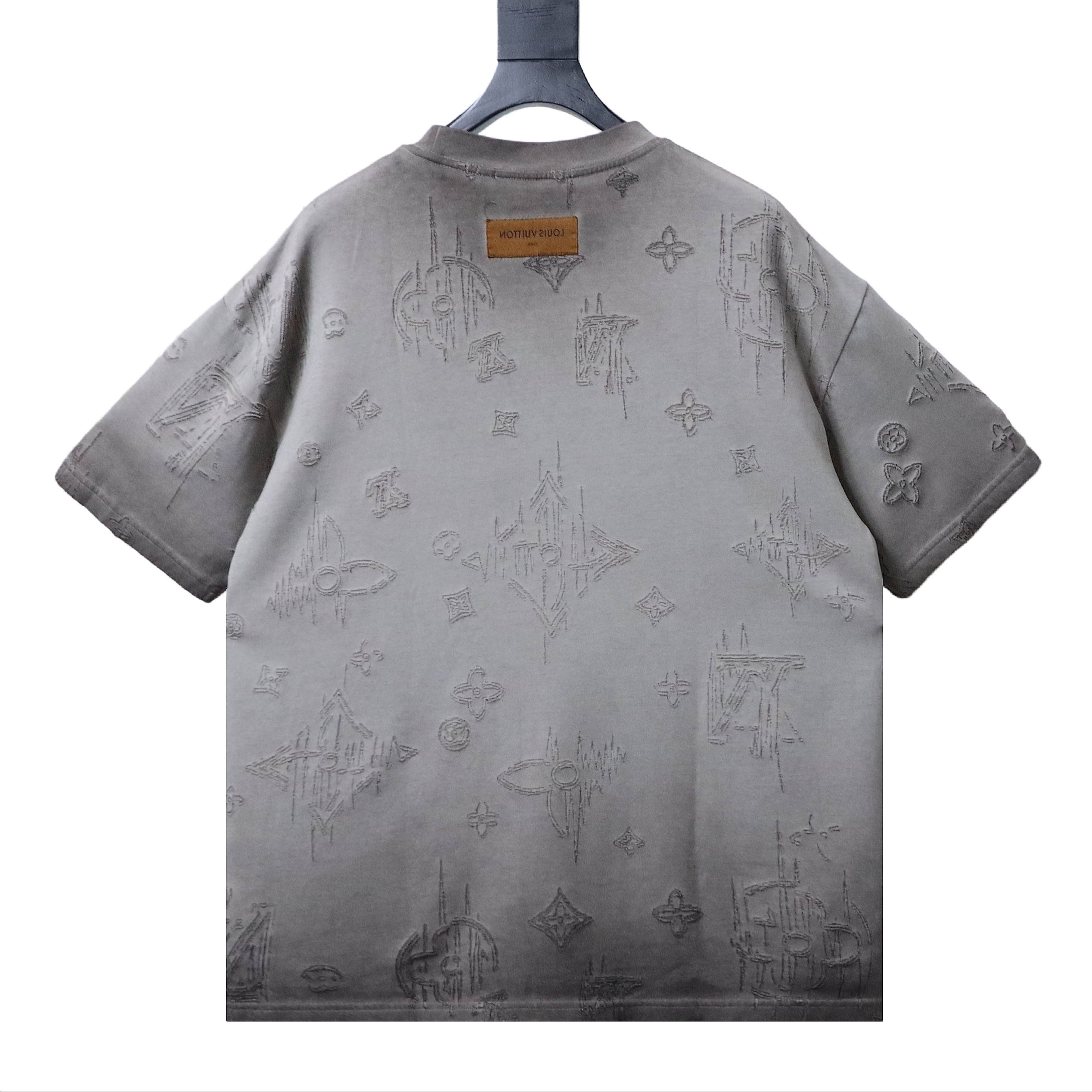 LOUIS VUITTON Burnout Monogram Burnout Washed Vintage Dark Gray Light Gray Short Sleeve T-Shirt