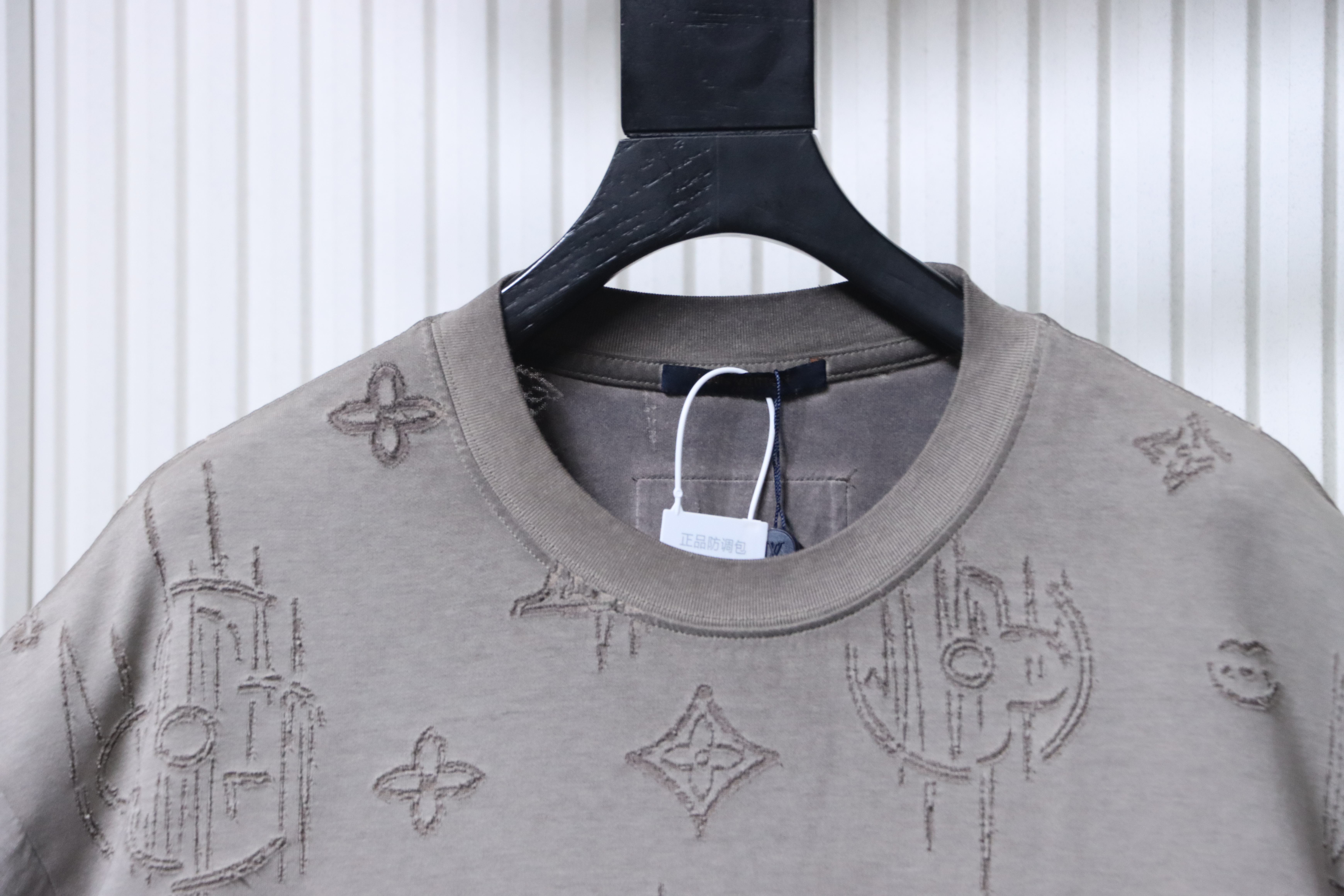 LOUIS VUITTON Burnout Monogram Burnout Washed Vintage Dark Gray Light Gray Short Sleeve T-Shirt