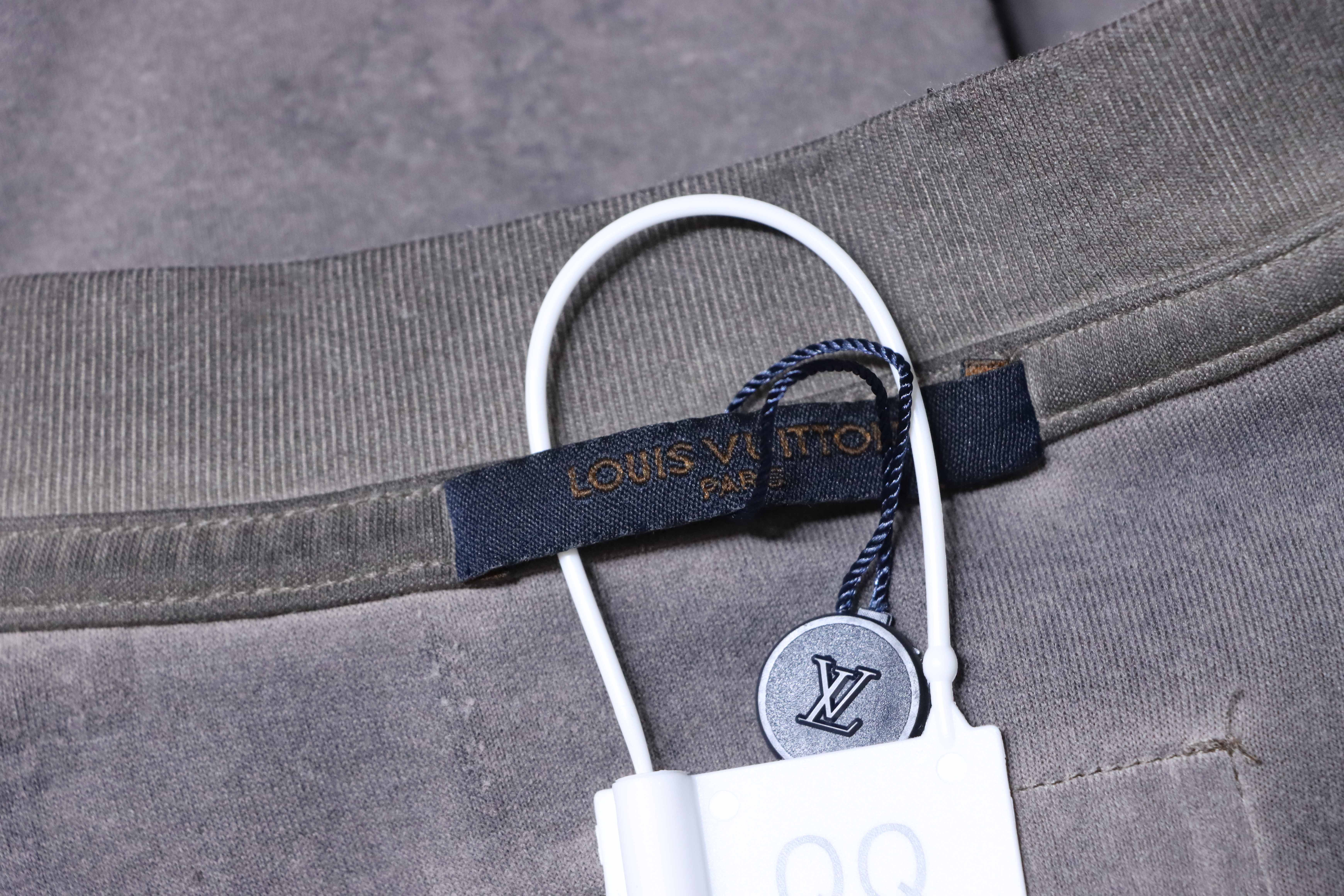 LOUIS VUITTON Burnout Monogram Burnout Washed Vintage Dark Gray Light Gray Short Sleeve T-Shirt
