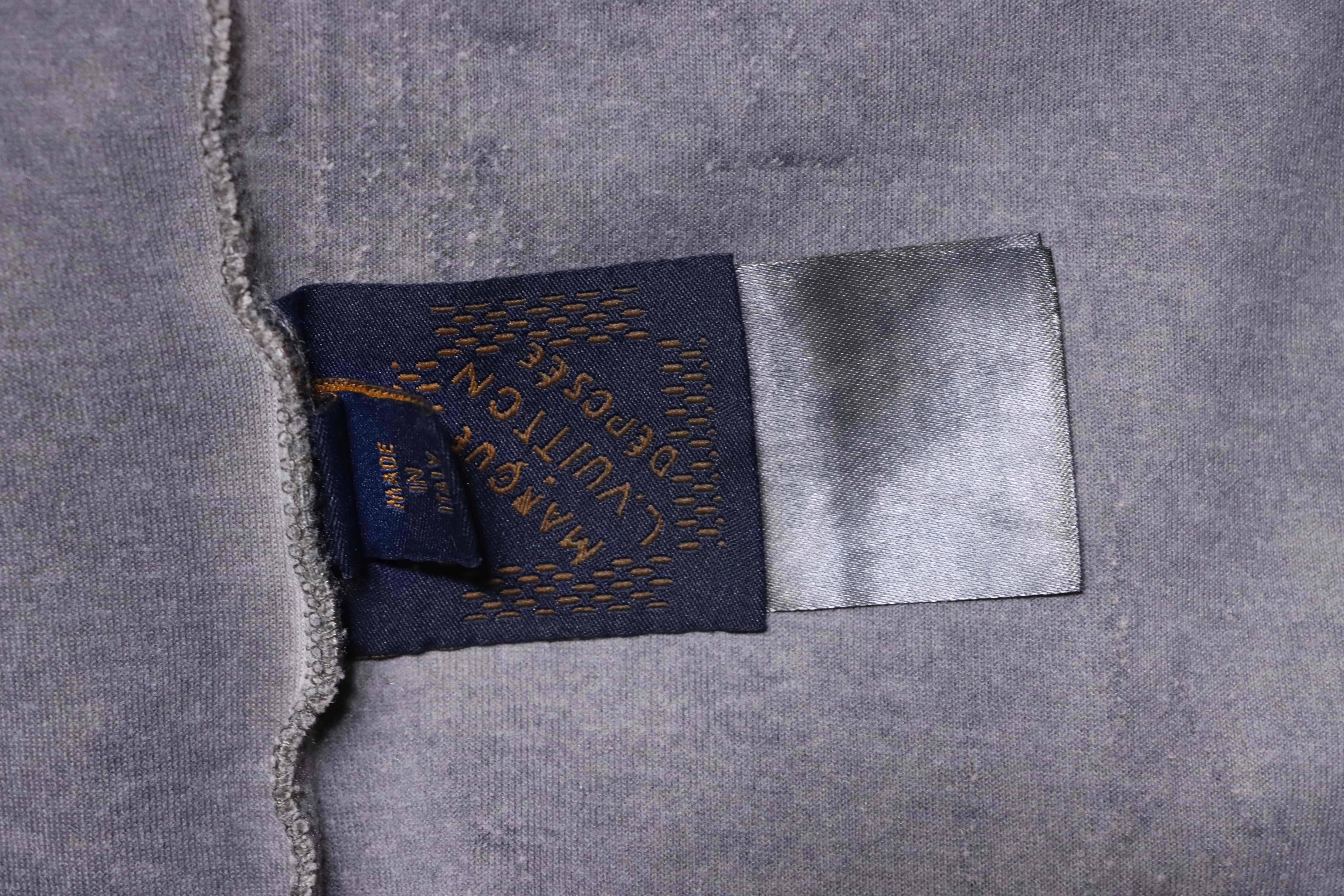 LOUIS VUITTON Burnout Monogram Burnout Washed Vintage Dark Gray Light Gray Short Sleeve T-Shirt