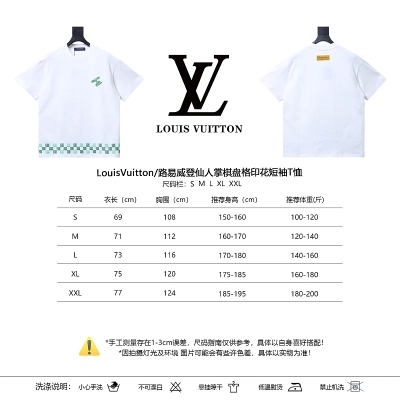 LOUIS VUITTON Checkerboard Cactus Print Black White Short Sleeve T-Shirt 02