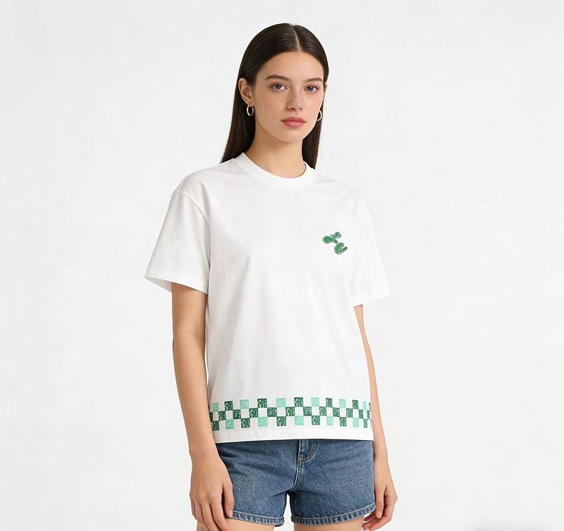 LOUIS VUITTON Checkerboard Cactus Print Black White Short Sleeve T-Shirt