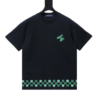 LOUIS VUITTON Checkerboard Cactus Print Short Sleeve T-Shirt Style 2 01