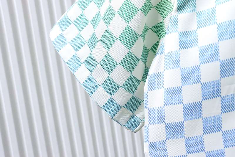 LOUIS VUITTON Checkerboard Collar Gradient Short Sleeve Shirt