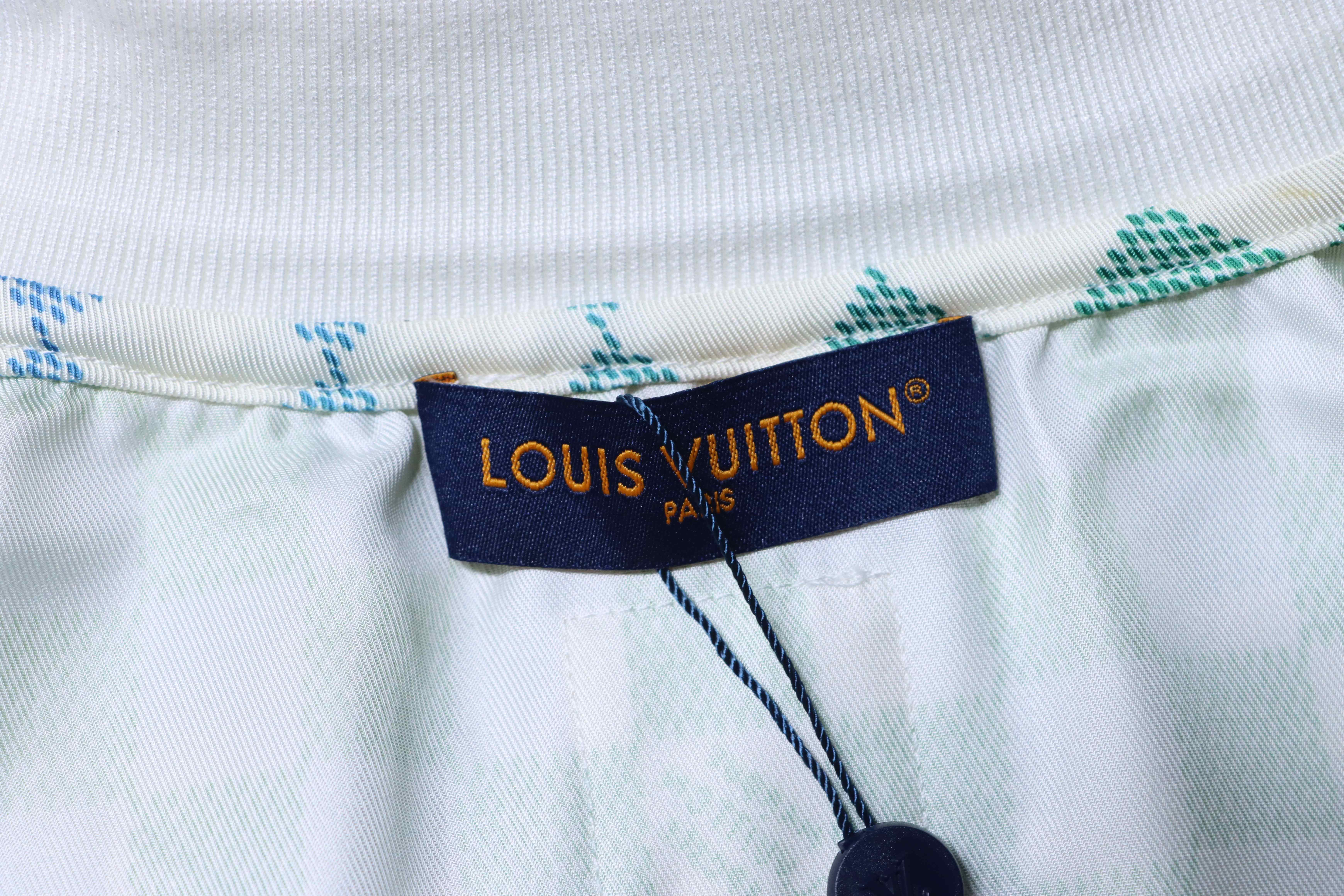 LOUIS VUITTON Checkerboard Collar Gradient Short Sleeve Shirt