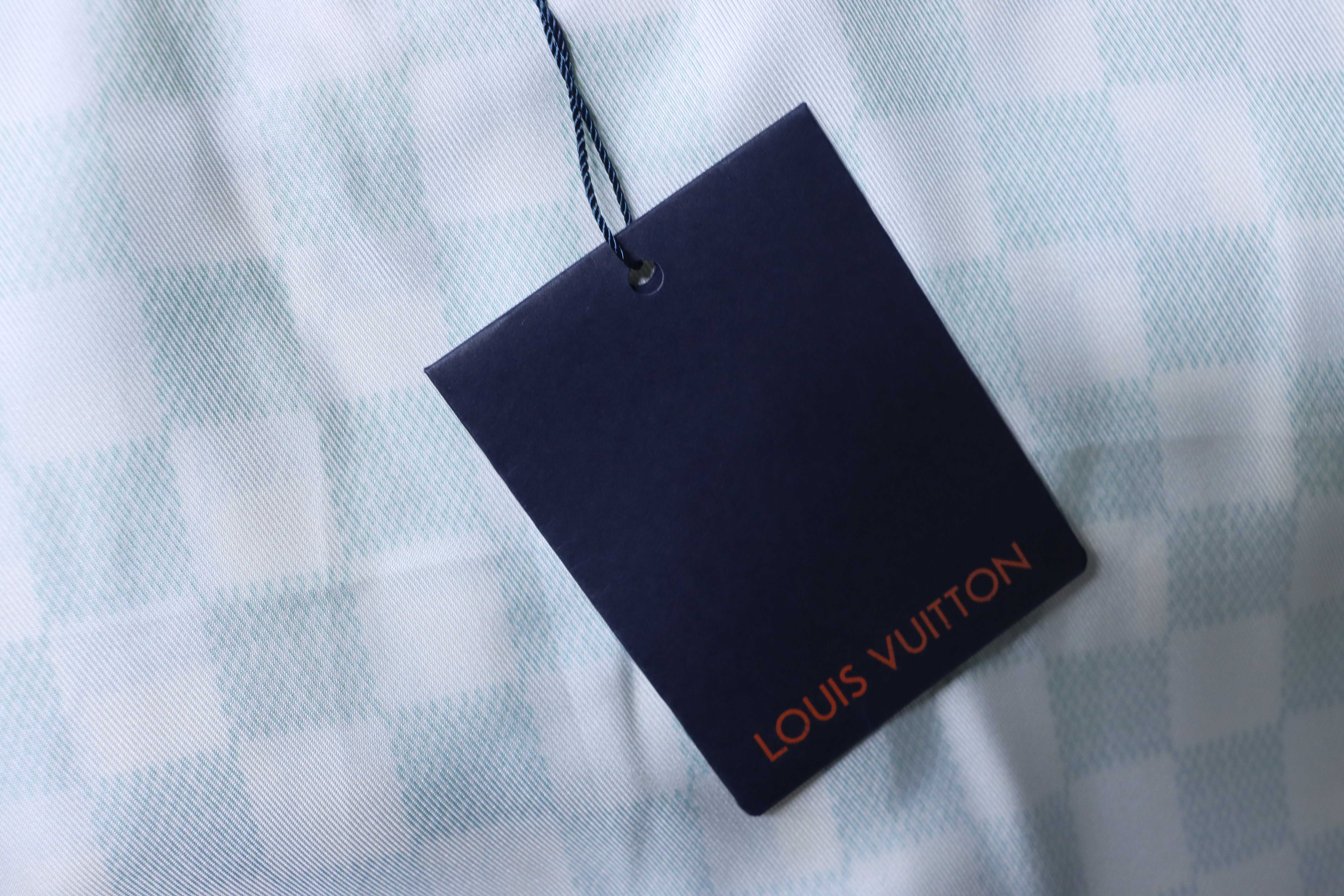 LOUIS VUITTON Checkerboard Collar Gradient Short Sleeve Shirt