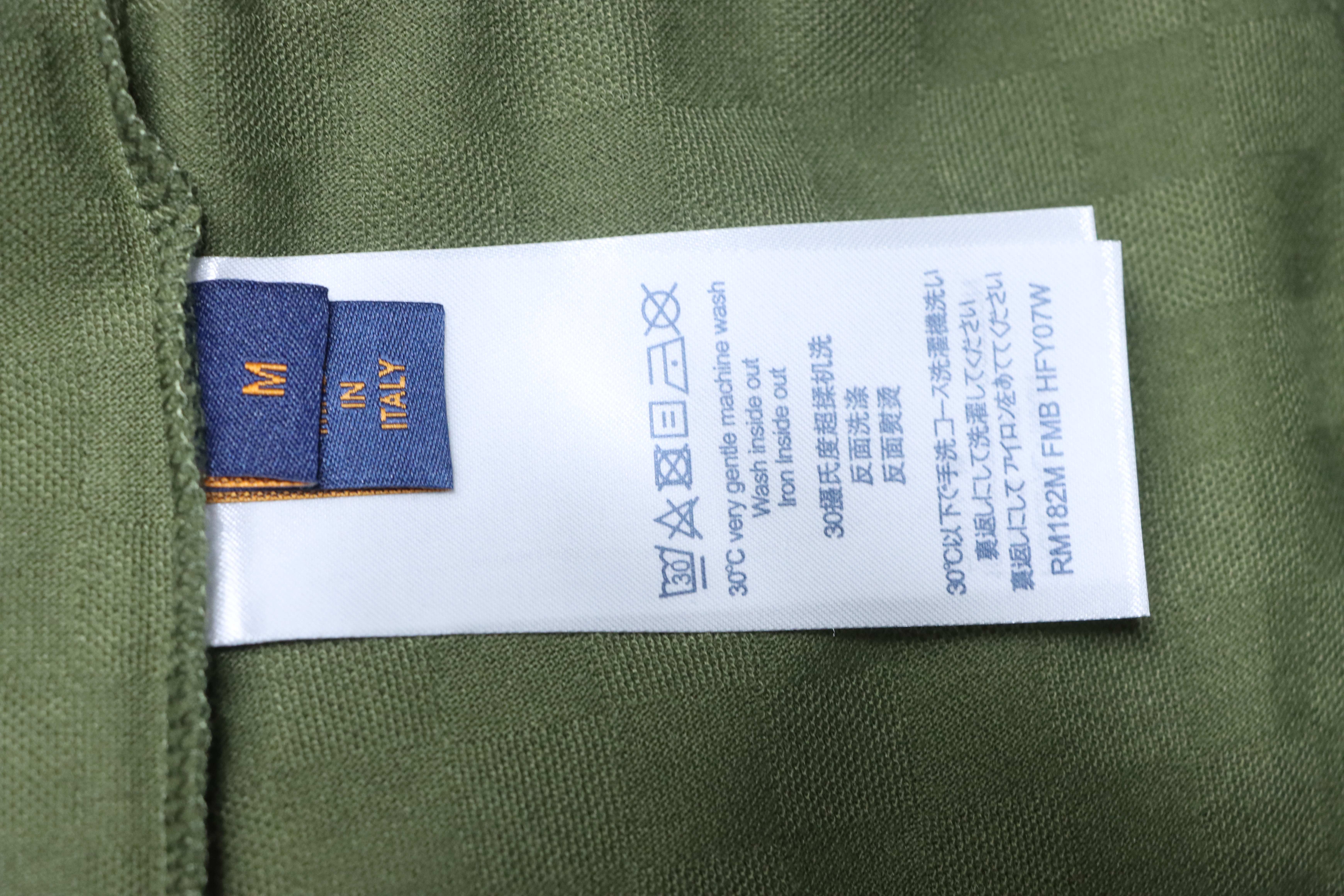 LOUIS VUITTON Checkerboard Embroidery Black Short Sleeve T-Shirt