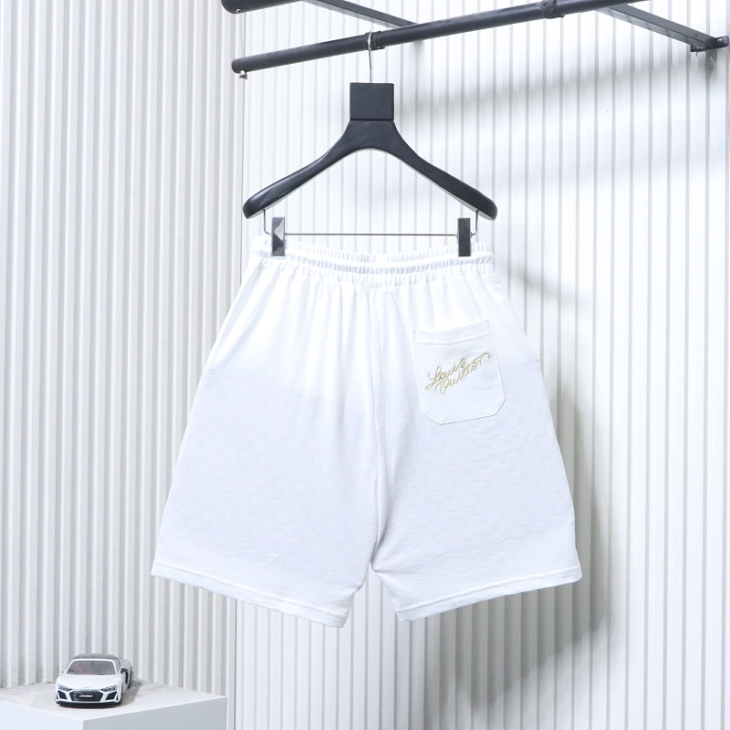 LOUIS VUITTON Checkerboard Embroidery Black Shorts