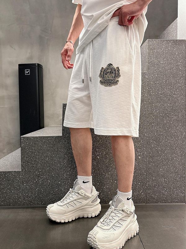 LOUIS VUITTON Checkerboard Embroidery Black Shorts