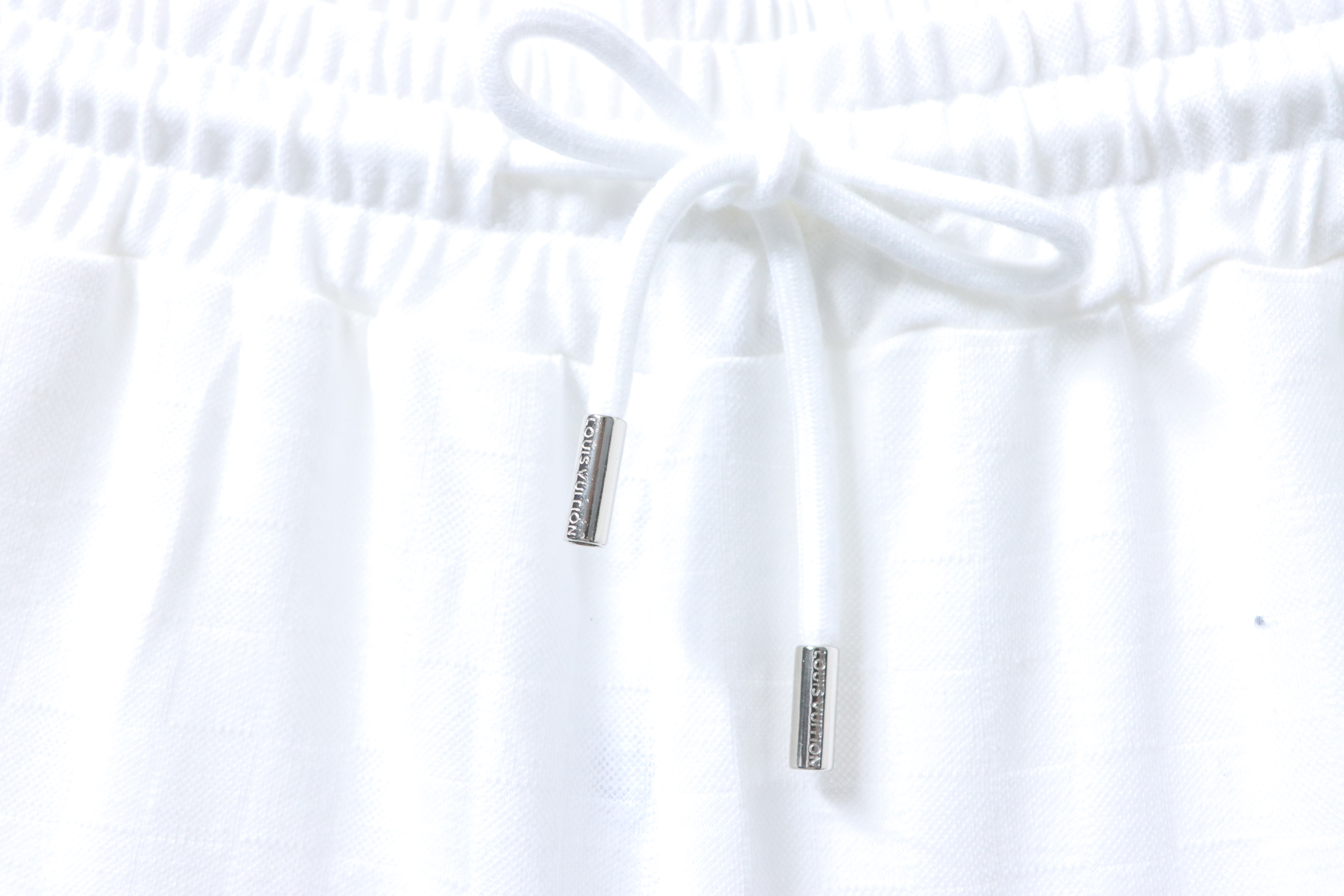 LOUIS VUITTON Checkerboard Embroidery Black Shorts