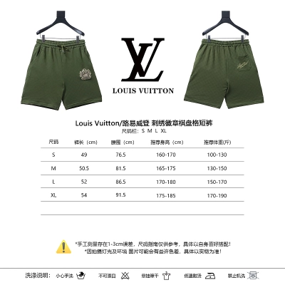 LOUIS VUITTON Checkerboard Embroidery Black White Shorts 02